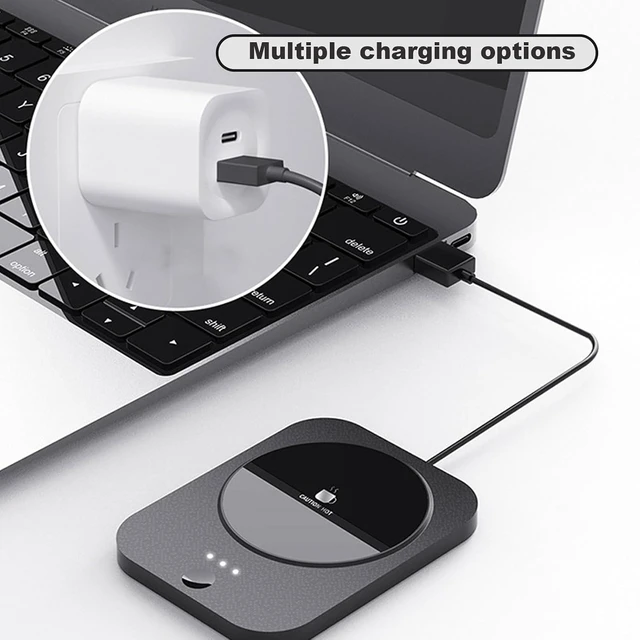 Alt view image 5 of 7 - Coffee Mug Warmer, USB Coffee Mug Warmer with Auto Shut Off & 3-Temp Settings Mug Warmer for Desk, Coffee Cup Warmer for Coffee, Beverage, Candle, Milk, Tea (White)
