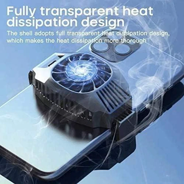 Alt view image 7 of 7 - Cell Phone Cooler, Cellphone Radiator, Semiconductor Heatsink Cooling Fan, Phone Cooler Holder Phone Radiator Stand for Mobile Gaming, Live Streaming for Smartphones