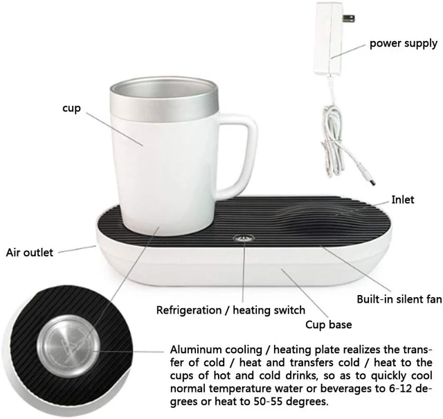Alt view image 3 of 7 - CHENGREN Fast Heating and Cooling Smart Cup Drinks Cup Cooling Cup 2-in-1 Warmer Cooler Desktop Smart Cup for Office Home Desk