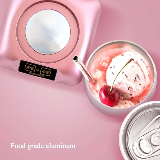 Alt view image 2 of 7 - 2 in 1 Warmer Cup Cooler Desktop Beverage Mug Cooling Cup Cooler for Office Home Desk Use Quick Heating and Cooling Smart Cup for Water Milk Wine Cola Beer Cans Beverage Trav