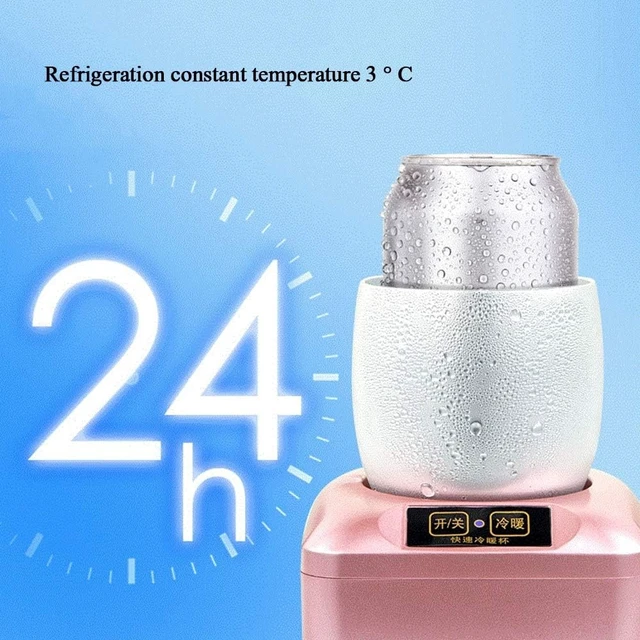 Alt view image 4 of 7 - 2 in 1 Warmer Cup Cooler Desktop Beverage Mug Cooling Cup Cooler for Office Home Desk Use Quick Heating and Cooling Smart Cup for Water Milk Wine Cola Beer Cans Beverage Trav