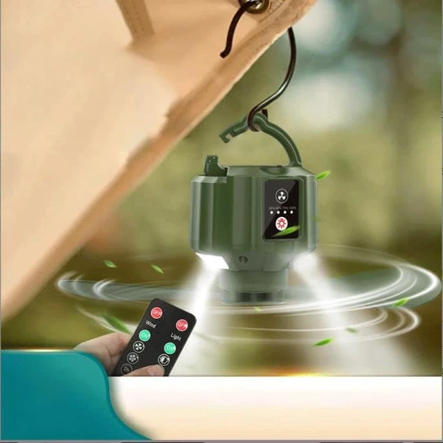 Alt view image 2 of 7 - Fan USB Fan Outdoor Fan Table Fan 360° Rotation Portable Fan Lamp LED Camping Lighting Emergency Light Bedroom Office Desk Fan Lamp Low Noise Cooling (Black) X15