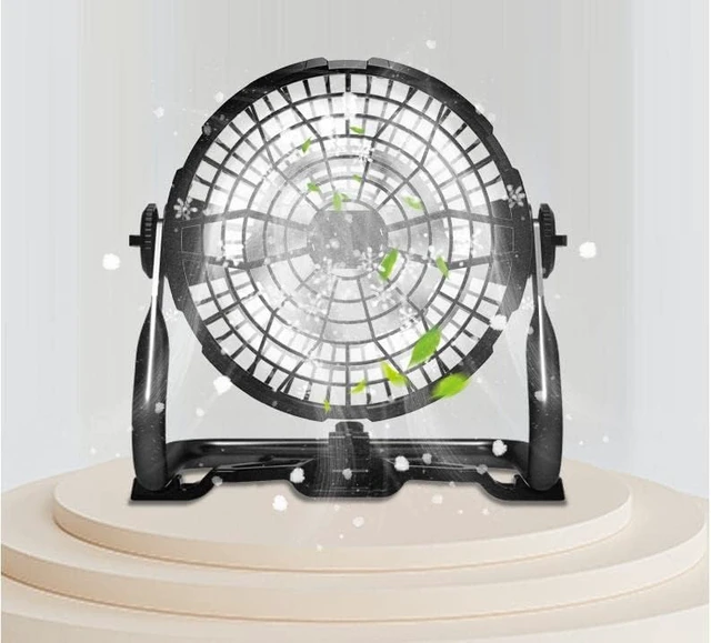Alt view image 3 of 7 - Fan, USB Fan, Outdoor Fan, Table Fan, 360° Rotation, Portable Fan Lamp, LED Camping Lighting, Emergency Light, Bedroom, Office, Desk, Fan Lamp, Low Noise Cooling (Black)X41