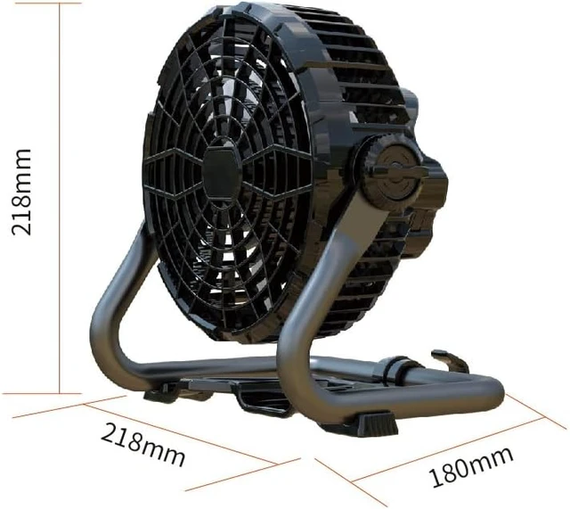 Alt view image 5 of 7 - Fan, USB Fan, Outdoor Fan, Table Fan, 360° Rotation, Portable Fan Lamp, LED Camping Lighting, Emergency Light, Bedroom, Office, Desk, Fan Lamp, Low Noise Cooling (Black)X41