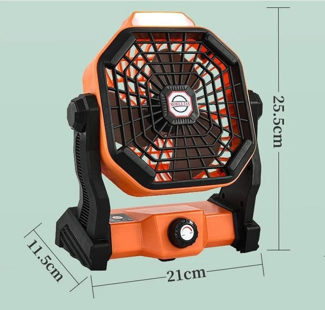 Alt view image 2 of 7 - Fan USB Fan Outdoor Fan Table Fan 360° Rotation Portable Fan Lamp LED Camping Lighting Emergency Light Bedroom Office Desk Fan Lamp Low Noise Cooling (Black)x20