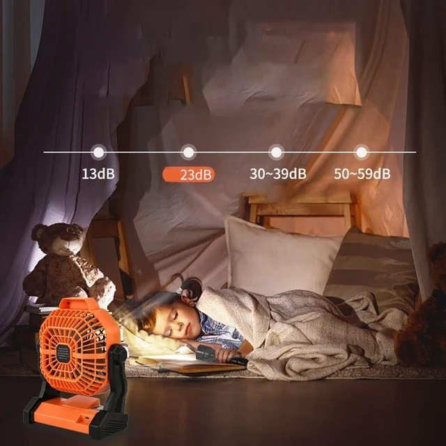 Alt view image 3 of 7 - Fan USB Fan Outdoor Fan Table Fan 360° Rotation Portable Fan Lamp LED Camping Lighting Emergency Light Bedroom Office Desk Fan Lamp Low Noise Cooling (Black)x20