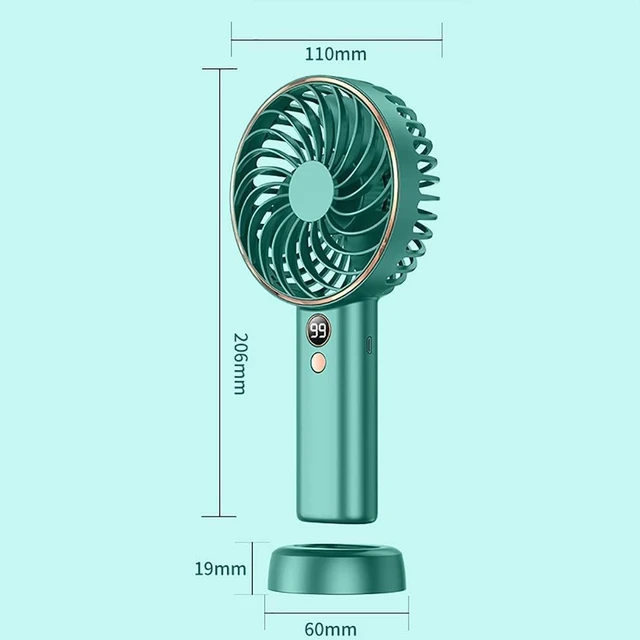 Alt view image 2 of 5 - Habiba Strong Airflow Mini Fan Portable Fan Battery Handheld Fan USB 5 Speed Strong Wind with Sturdy Clamp for Office Table Bedroom Kitchen Portable