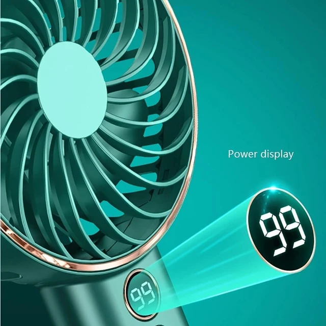 Alt view image 3 of 5 - Habiba Strong Airflow Mini Fan Portable Fan Battery Handheld Fan USB 5 Speed Strong Wind with Sturdy Clamp for Office Table Bedroom Kitchen Portable