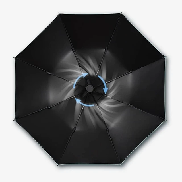 Alt view image 7 of 7 - Electric Cooling Fan Umbrella with UV proof Rainproof function