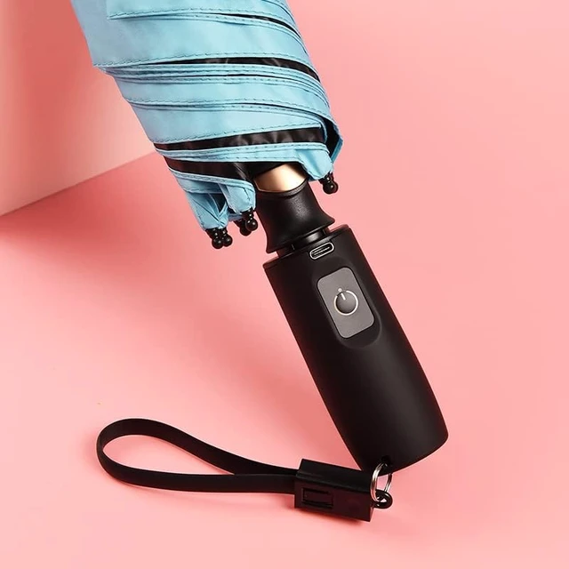 Alt view image 3 of 7 - Electric Cooling Fan Umbrella with UV proof Rainproof function