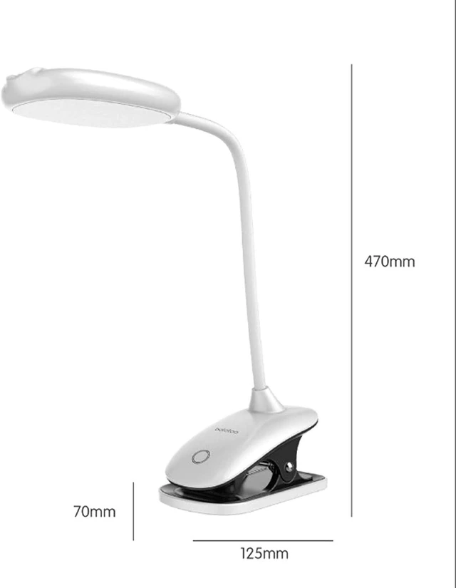 Alt view image 4 of 5 - Modern Eye Protection lamp,LED Clip on Reading Light,3 Color Temperatures Clip On Book Light with Touch Control USB Rechargeable Clamp Desk Lamp for Kids Bedroom