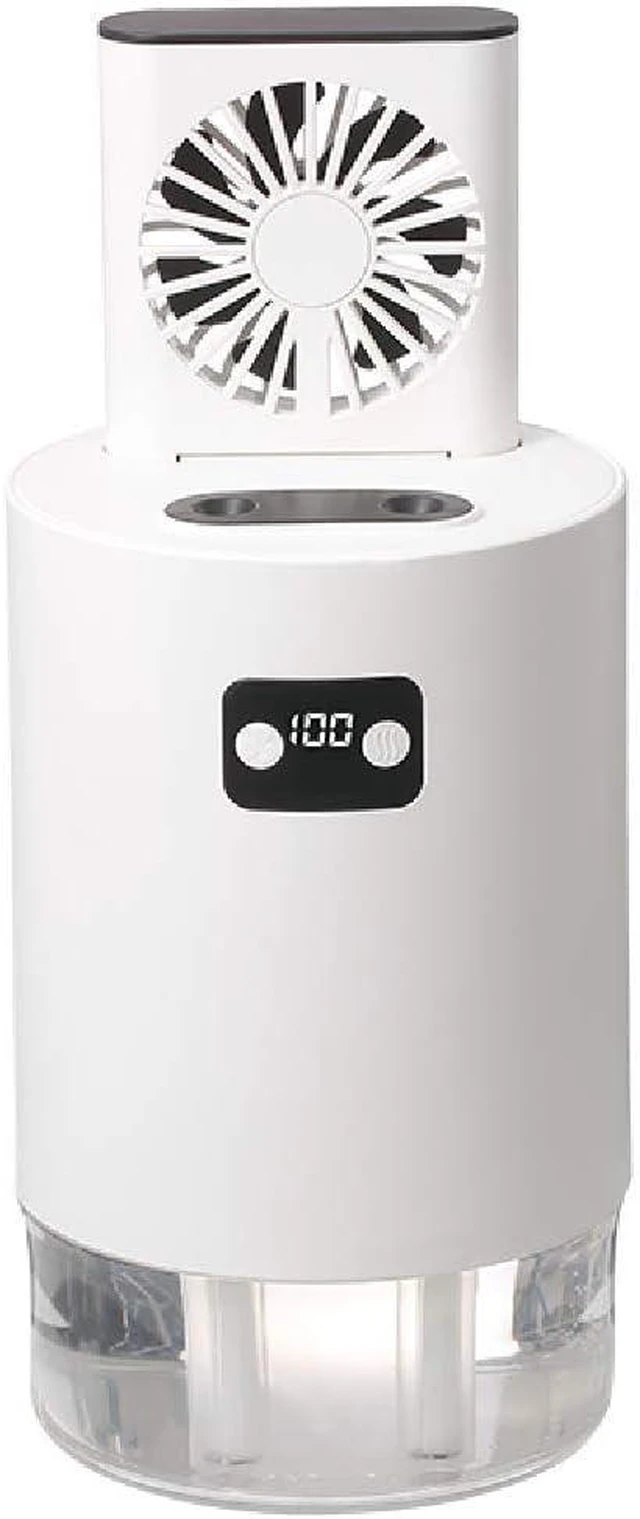 Main image of Dual spray Humidifier Water-Cooled Fan,30°Free adjustment,1L Water,4000Ah Battery,Multi-Purpose,USB Rechargeable,3 Speeds,For Bedroom,office,hotel(White)