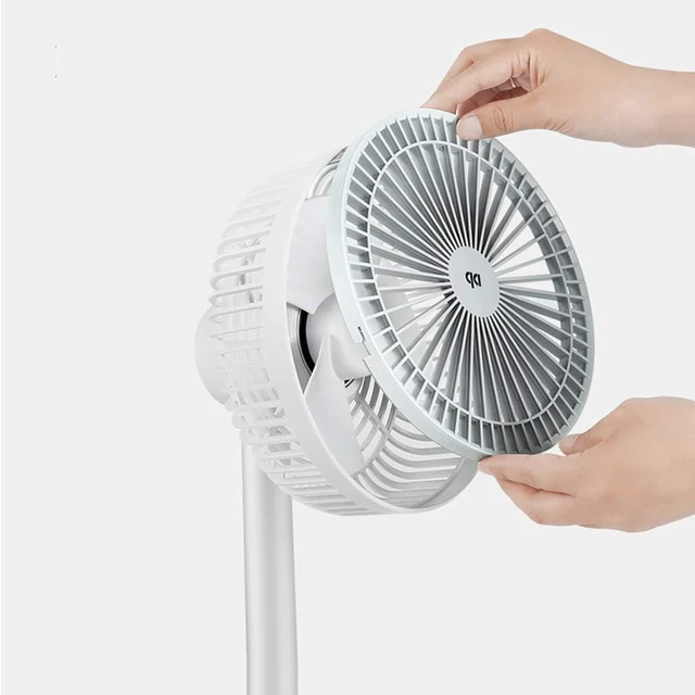 Alt view image 2 of 7 - Small Desktop Ultra-Quiet Portable, 3-Speed Personal Handheld 2400mah, USB Rechargeable Wind Cooling Office, Outdoor Camping Electric Fan (White)