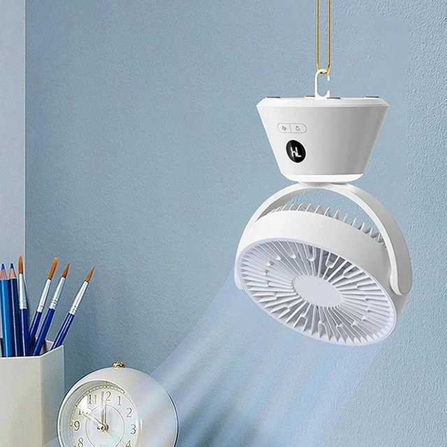 Alt view image 4 of 7 - Desk Fan,Multifunctional 3 Speed Adjustable Digital Display USB Charging Desktop Electric Fan with Soft Night Light