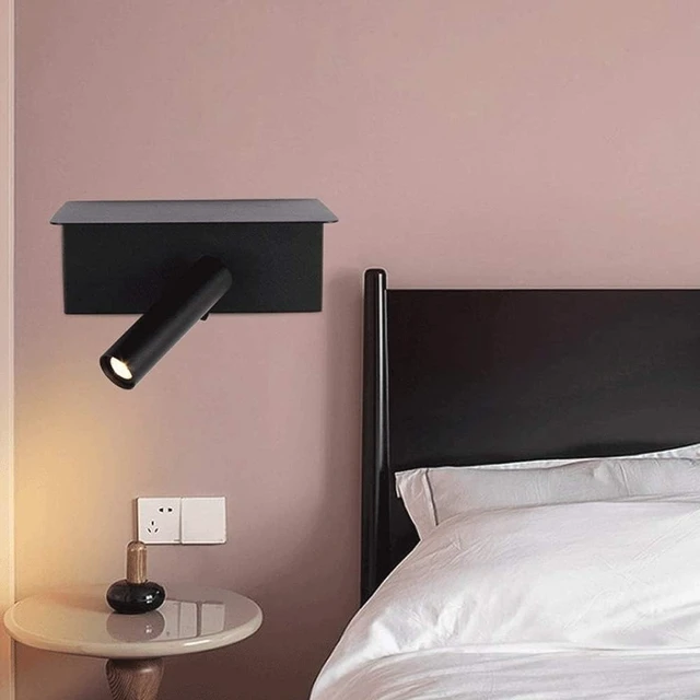 Alt view image 3 of 6 - LED Wall Lamp Bedside Headboard Rotatable Reading Light USB Charger Table Desk Adjustable Reading Lighting,for a Family Dinner