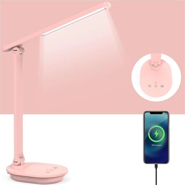 Alt view image 7 of 7 - Anti Slip 3 Color Dimmable Reading Lamp Rechargeable Battery Operated USB Powered Gentle Light