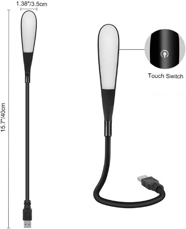 Alt view image 2 of 3 - Small Black Table lamp Mini Portable Laptops USB LED Light Touch Sensor Dimmable Table Desk Lamp for Power Bank Camping Laptops Book Night Lighting (Color : Black) (Black)