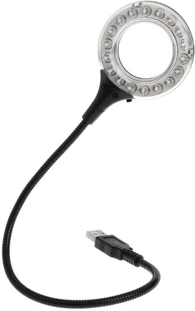 Main image of Small Black Table lamp USB Gadgets Ring LED Light USB Table Desk Lamp 5V Bright Bulb Flexible Gooseneck Adjustable Angle Reading Camping Laptop Desktop (Color : Black) (Black)
