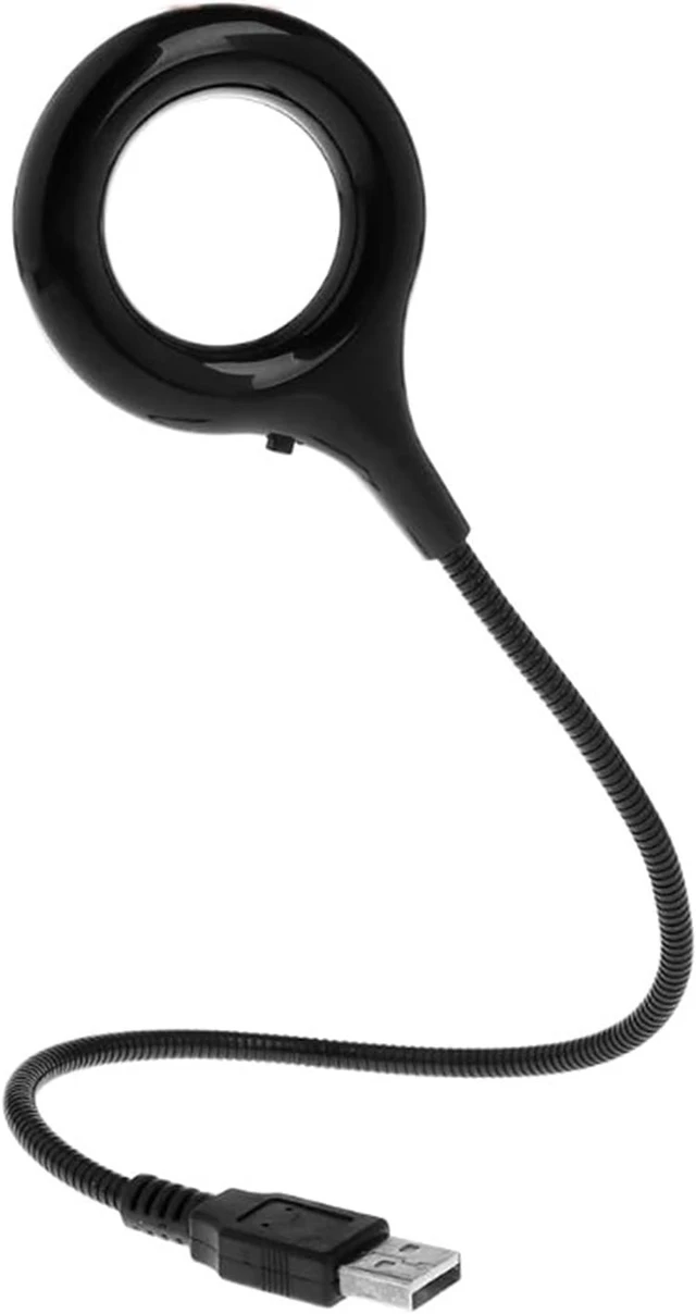 Alt view image 5 of 6 - Small Black Table lamp USB Gadgets Ring LED Light USB Table Desk Lamp 5V Bright Bulb Flexible Gooseneck Adjustable Angle Reading Camping Laptop Desktop (Color : Black) (White)