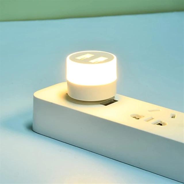 Alt view image 5 of 6 - Small Black Table lamp USB Plug Lamp Computer Mobile Power Charging USB Small Book Lamps LED Eye Protection Reading Light Small Round Light Night Light