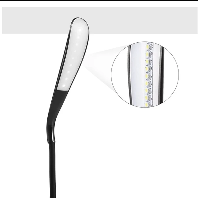 Alt view image 3 of 3 - Small Black Table lamp Mini Portable Laptops USB LED Light Touch Sensor Dimmable Table Desk Lamp for Power Bank Camping Laptops Book Night Lighting (Color : Black) (Black)