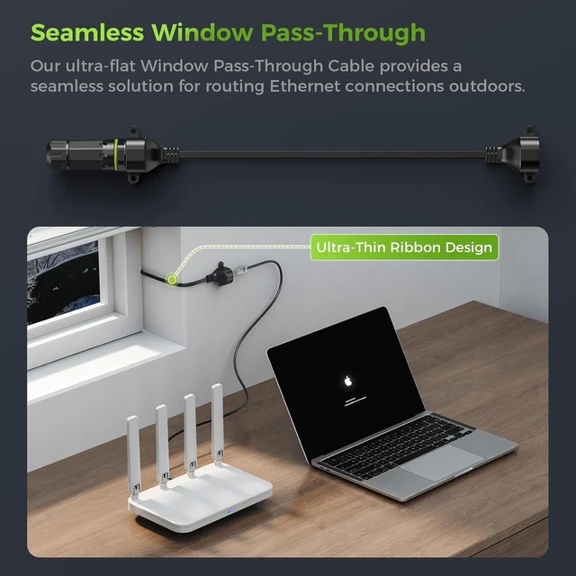 Alt view image 4 of 7 - Starlink Window Cable Pass Through, No-Drill RJ45 Extension Cord