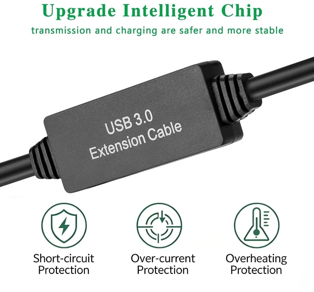 Alt view image 2 of 7 - XBOHJOE USB 3.0 Male to Male Cable 50ft Type A Male to A Male Cord 5 Gbps Double USB a to USB a Cable Compatible with Hard Drive Cooling Fan/pad DVD Player and More (Black, 50FT)
