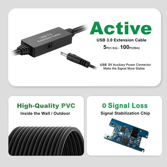 Alt view image 3 of 7 - XBOHJOE USB 3.0 Male to Male Cable 50ft Type A Male to A Male Cord 5 Gbps Double USB a to USB a Cable Compatible with Hard Drive Cooling Fan/pad DVD Player and More (Black, 50FT)