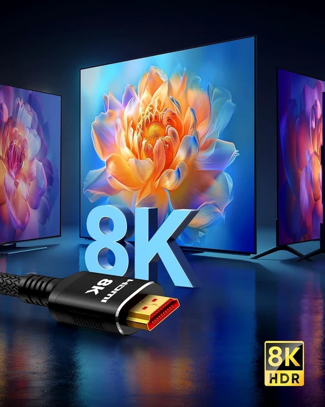 Alt view image 4 of 7 - Snowkids 8K HDMI Fiber Optic Cable Long 2.1 150FT/45M,48Gbps Unidirectional