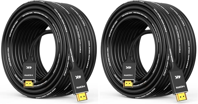 Main image of Capshi 4K Long HDMI Cable 50ft/15M, in-Wall CL3 Rated HDMI Cable 2.0 Support (HDR10 8/10bit 18Gbps HDCP2.2 ARC) High Speed HD Shielded Cord Compatible for TV, Laptop, PC, HDTV (Pack of 2)
