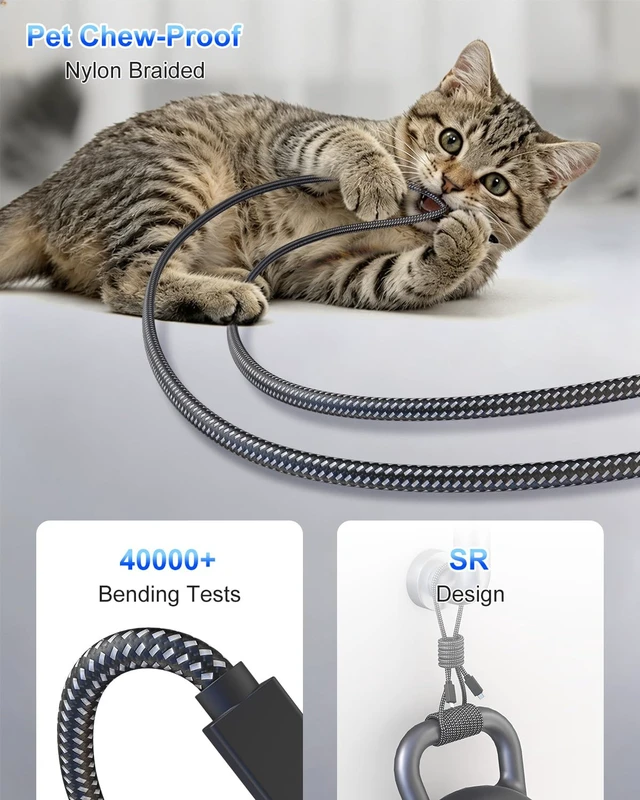 Alt view image 7 of 7 - USB C to USB C Cable 30Ft, 240W Fast Charging, 20Gbps Data, 4K 60Hz Video