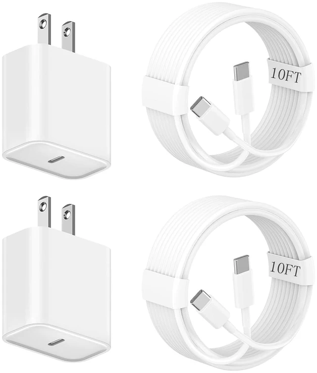 Main image of 10FT Apple iPhone 17 16 Charger,2 Pack Extra Long 10 Foot Type C Cable Cord