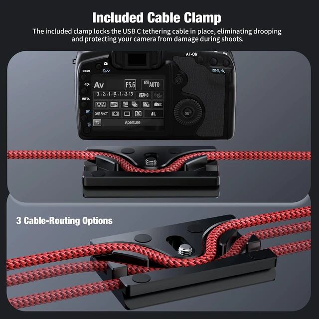 Alt view image 2 of 7 - USB C Camera Tethering Cable 10FT, 40Gbps 240W 8K@60Hz 4K@144Hz/ 60Hz for Canon R6 Mark II R5 R7 R8 R10, Nikon Z6II Z8 Z9 Z6III Z50II, Sony A7M5 A7M4 A1M2 A7R5 A7M3, Fujifilm XT5 XS20 XH2 XM5
