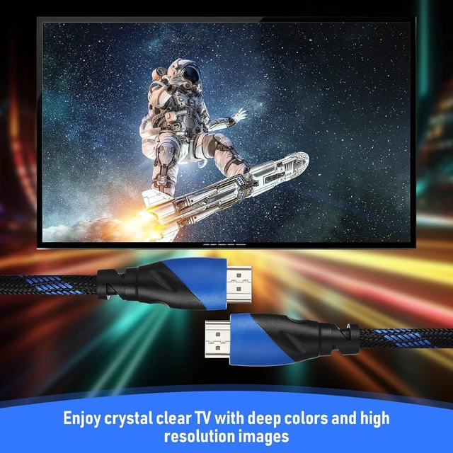 Alt view image 7 of 7 - Kanayu 30 Pack 4K Cable Compatible with HDMI Port Electronic Cable for High Speed Transmitting 18Gbps Braided Cord Compatible with Projector,Laptop,Monitor, Television, Computer(Blue,10 ft)