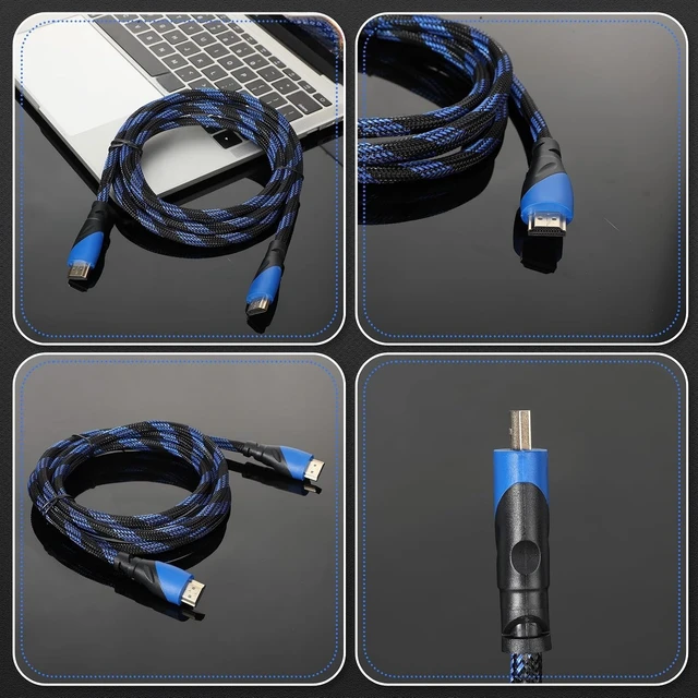 Alt view image 6 of 7 - Kanayu 30 Pack 4K Cable Compatible with HDMI Port Electronic Cable for High Speed Transmitting 18Gbps Braided Cord Compatible with Projector,Laptop,Monitor, Television, Computer(Blue,10 ft)