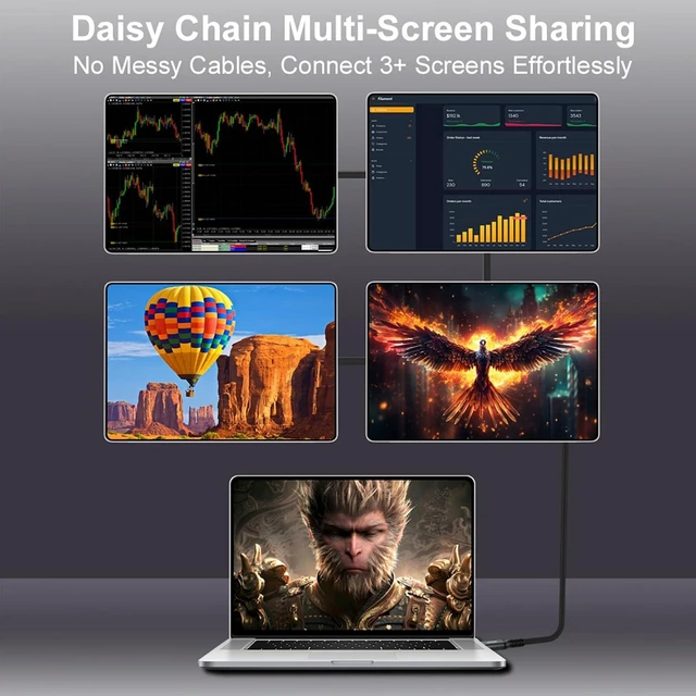 Alt view image 5 of 7 - Alvin's Cables Thunderbolt 5 Cable, 6.6ft USB-C to USB-C Cable 120Gbps Bandwidth 240W PD Fast Charging 16K Display, Compatible with Thunderbolt 4/3,USB4, for MacBook,Dock,eGPU