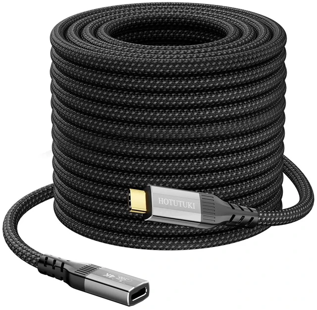 Main image of Long USB c Extension Cable 33FT, 5Gbps,60W,4K Video Output, Nylon Braided,USB3.0 Type C Extender Cord Male to Female Compatible with,Monitor,SSD