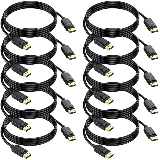 Main image of 4K DisplayPort Cable 6FT 10-Pack,DP Display Port Gaming PC Cord 144/165Hz,