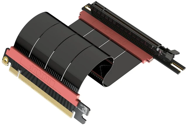 Main image of LINKUP PCIe 5.0 Riser Cable | Vertical GPU Mount | Left Angle, 15cm