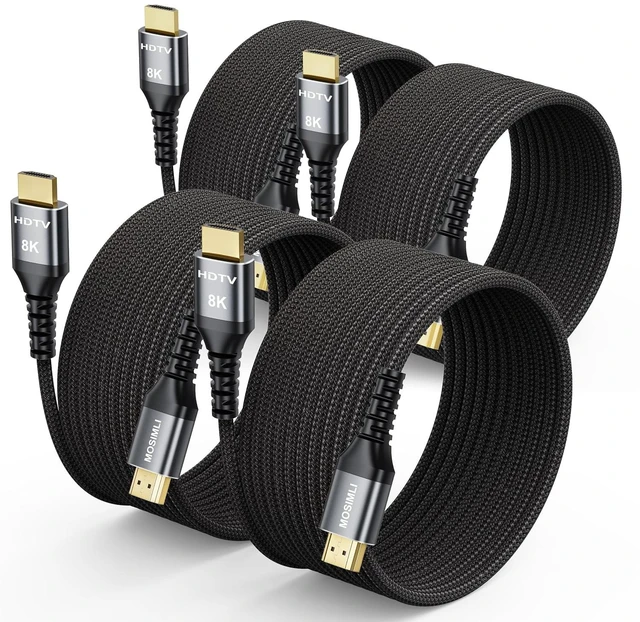 Main image of 8K HDMI Cable 15FT 4-Pack, Ultra High Speed 48Gbps