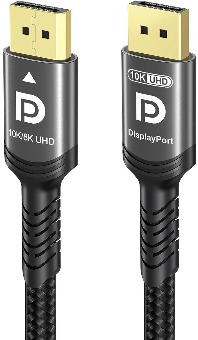 Main image of Ubluker 10K 8K DisplayPort 2.1 Cable 54Gbps 50 FT, Certified DP to DP Cord 4K 240Hz 165Hz 144Hz 120Hz 10K 8K 120Hz Nylon Braided UHBR HDCP2.3 FreeSync G-Sync RTX5090 Gaming Monitor PC Projector