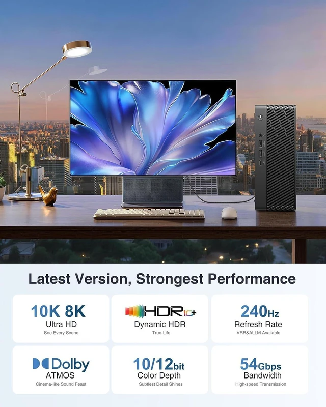 Alt view image 7 of 7 - Ubluker 10K 8K DisplayPort 2.1 Cable 54Gbps 50 FT, Certified DP to DP Cord 4K 240Hz 165Hz 144Hz 120Hz 10K 8K 120Hz Nylon Braided UHBR HDCP2.3 FreeSync G-Sync RTX5090 Gaming Monitor PC Projector