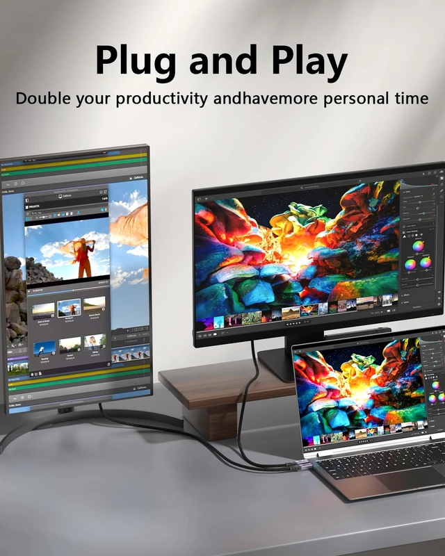Alt view image 5 of 7 - Long USB C to USB C Cable 32.81ft/10m,Type c to Type c Cable High Speed Data Transfer,USB-C Cord 4K Monitor Video Output,, 60W Fast Charging, 5Gbps Data Transfer for Monitor, Hub,dispaly Cord