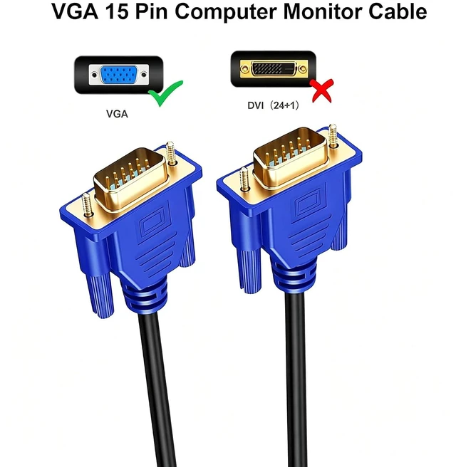 Alt view image 6 of 7 - VGA Cable 6FT 10-Pack, 15 Pin Male to Male, 1080P@60Hz Full HD Shielded VGA