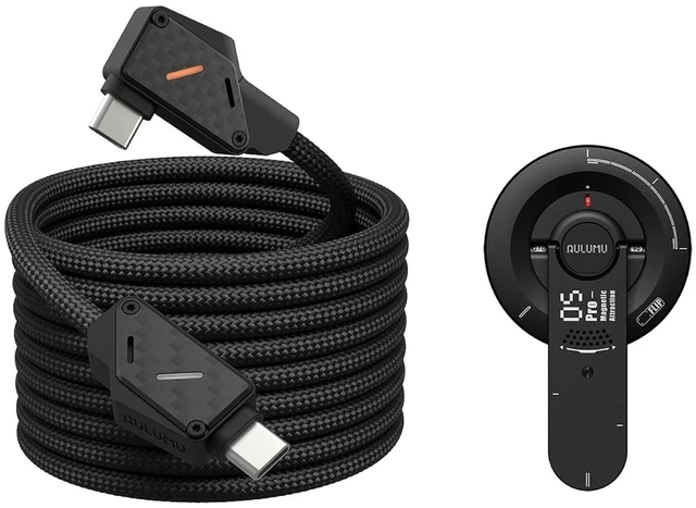 Main image of Aulumu M07 240W USB-C to USB-C Carbon Fiber Cable 6.6FT + G05 Pro Magnetic Phone Kickstand with EDC Multi-Tool Black