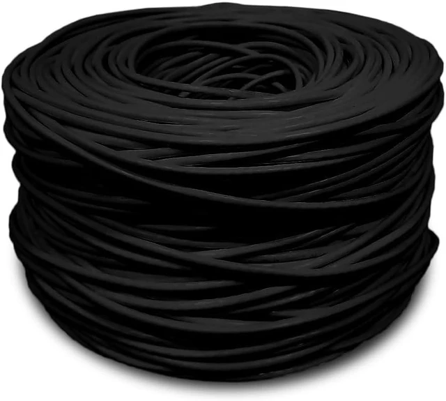 Alt view image 2 of 3 - Real HD CAT5e Ethernet Cable 1000ft 24AWG CCA UTP Unshielded Bulk Network LAN Wire Easy Pull Box 305M for Router Modem PC Laptop Gaming Console Smart TV Home Office Indoor (Black)