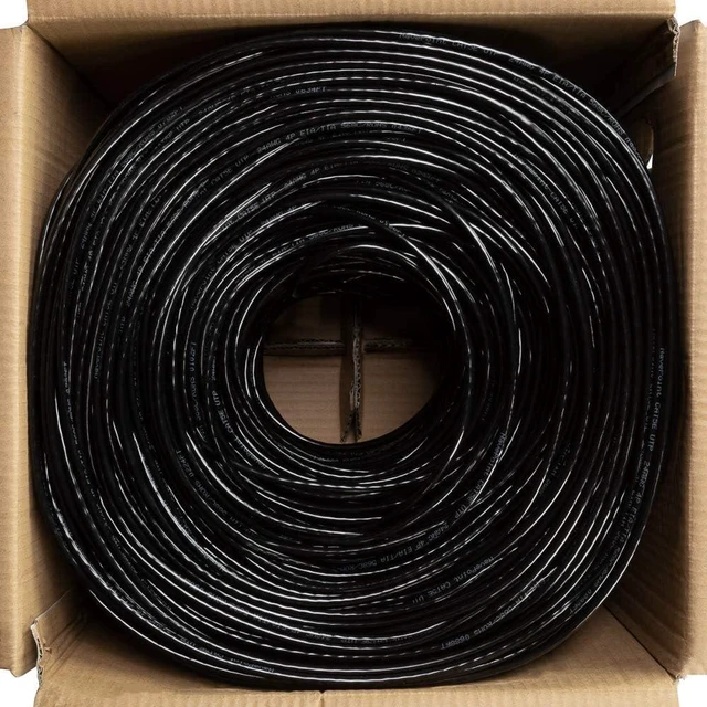 Alt view image 3 of 3 - Real HD CAT5e Ethernet Cable 1000ft 24AWG CCA UTP Unshielded Bulk Network LAN Wire Easy Pull Box 305M for Router Modem PC Laptop Gaming Console Smart TV Home Office Indoor (Black)