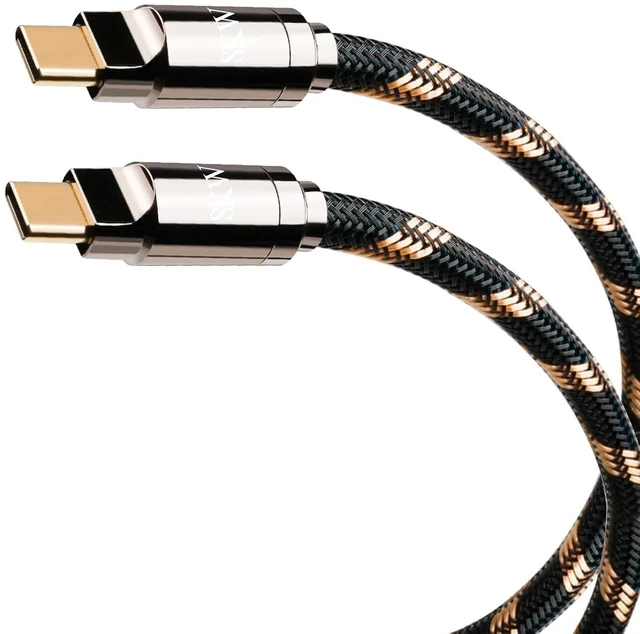 Main image of SKW Audiophiles USB C to USB C Digital Audio Cable Compatible with Apple, MacBook, DAC, Power Amplifier 9.8ft(3 m)