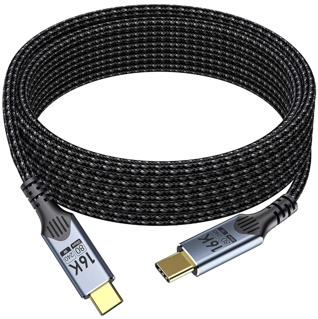 Main image of Long USB c to USB c 10FT Compatible with Thunderbolt 5 Cable high Speed 80GbpsData Transfer,16K/8K/4K Video, Braided Type c to Type c Charger Cord, 240W PD Fast Charging for Thunderbolt 4/3