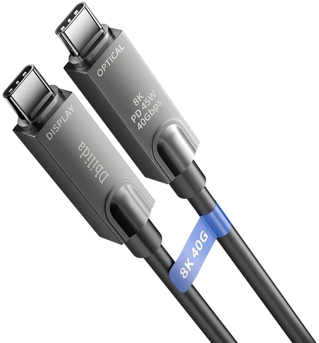 Main image of 8K Fiber Optic USB C Cable 100FT, 10Gbps USB 3.2 Gen 2 Cable 8K@60Hz, 4K@144Hz, USB 3.1 Gen 2 Cable for Microsoft Azure/Logitech Brio 4K Webcam USB C Cable/Aver/Vaddio Webcam, Intel RealSense